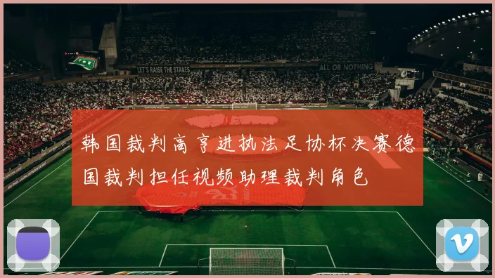 韩国裁判高亨进执法足协杯决赛德国裁判担任视频助理裁判角色